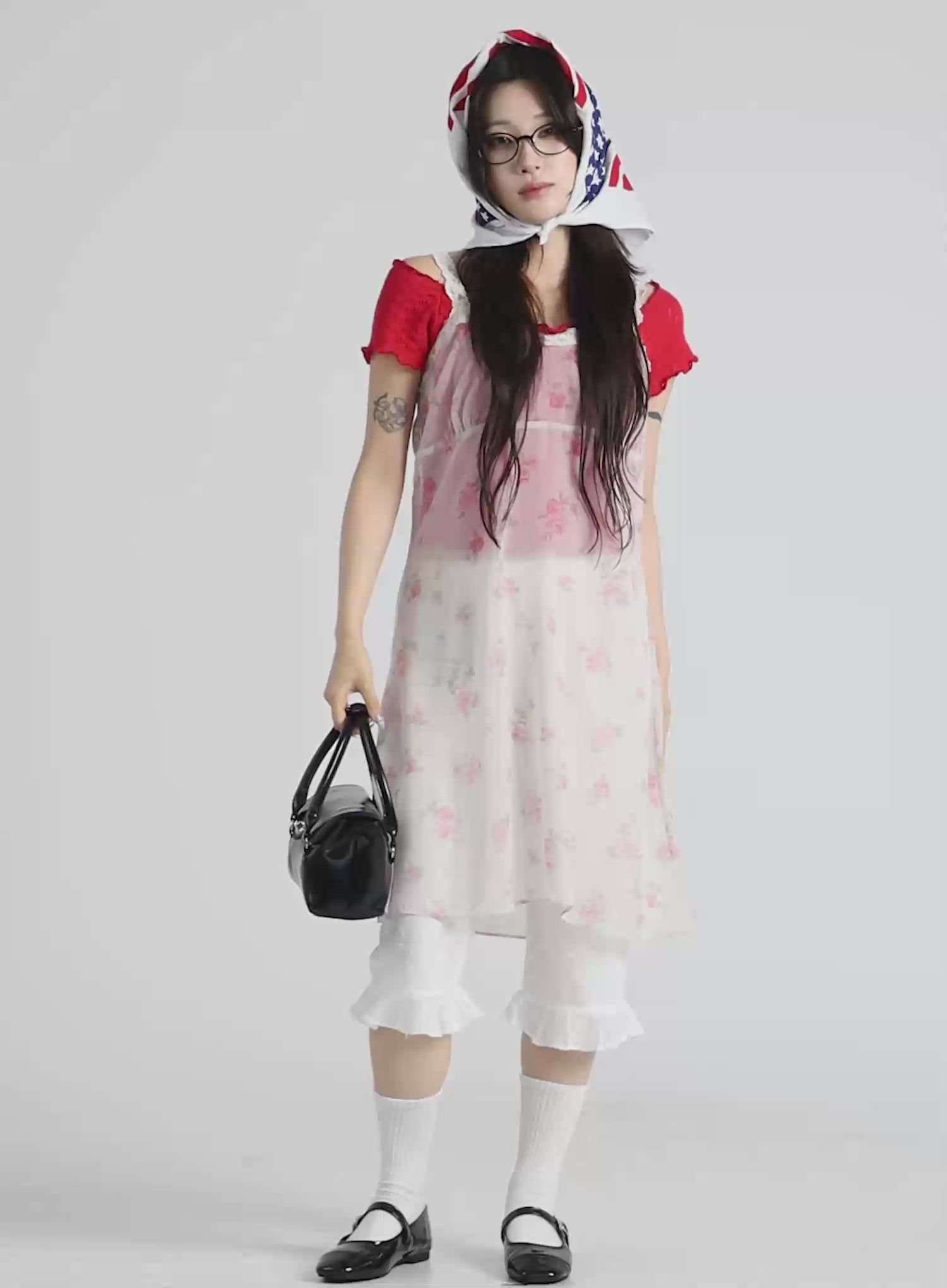 Floral Sheer Flower Midi Dress CU510
