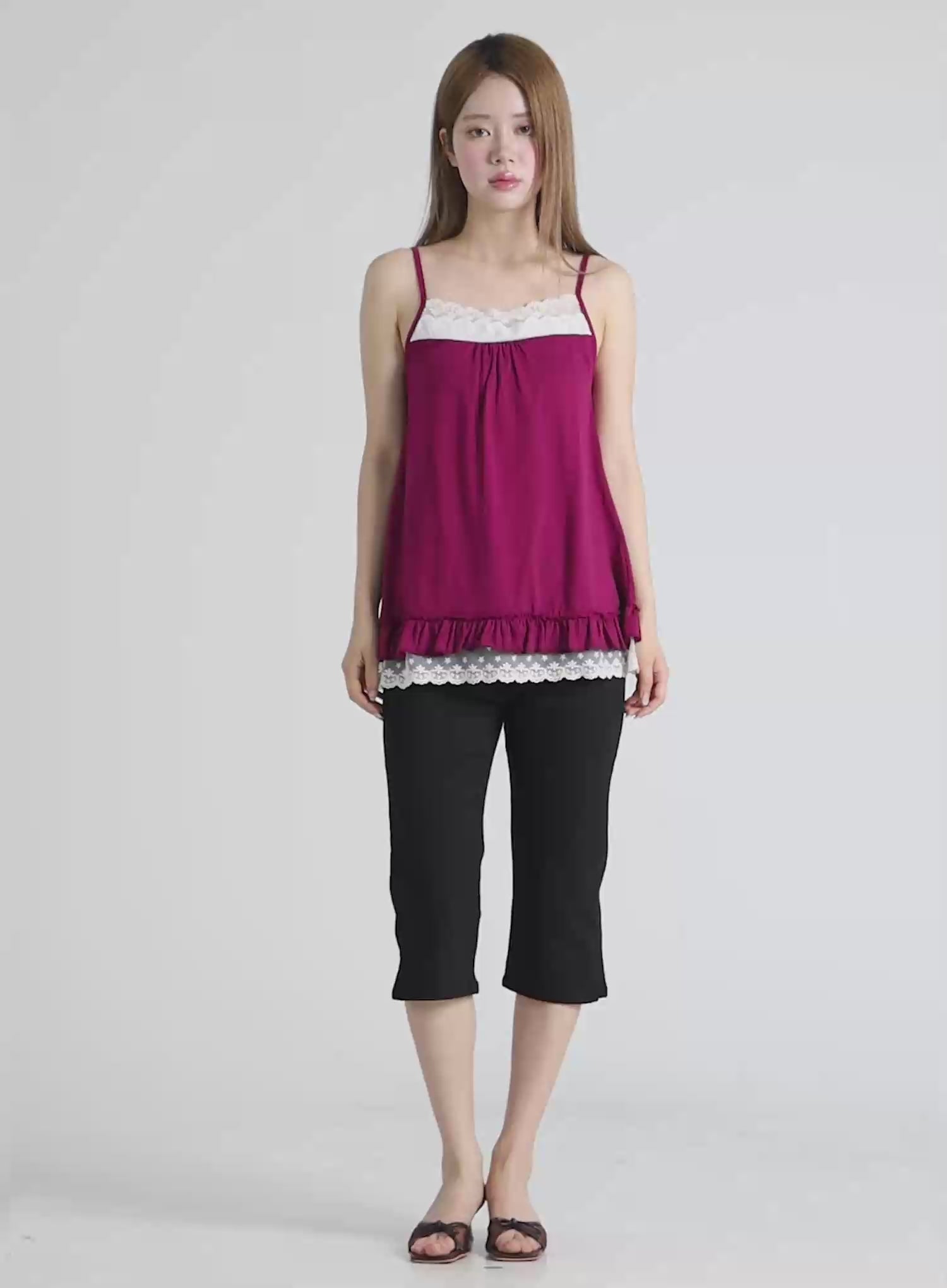 Lace Trim Cami Top CL502