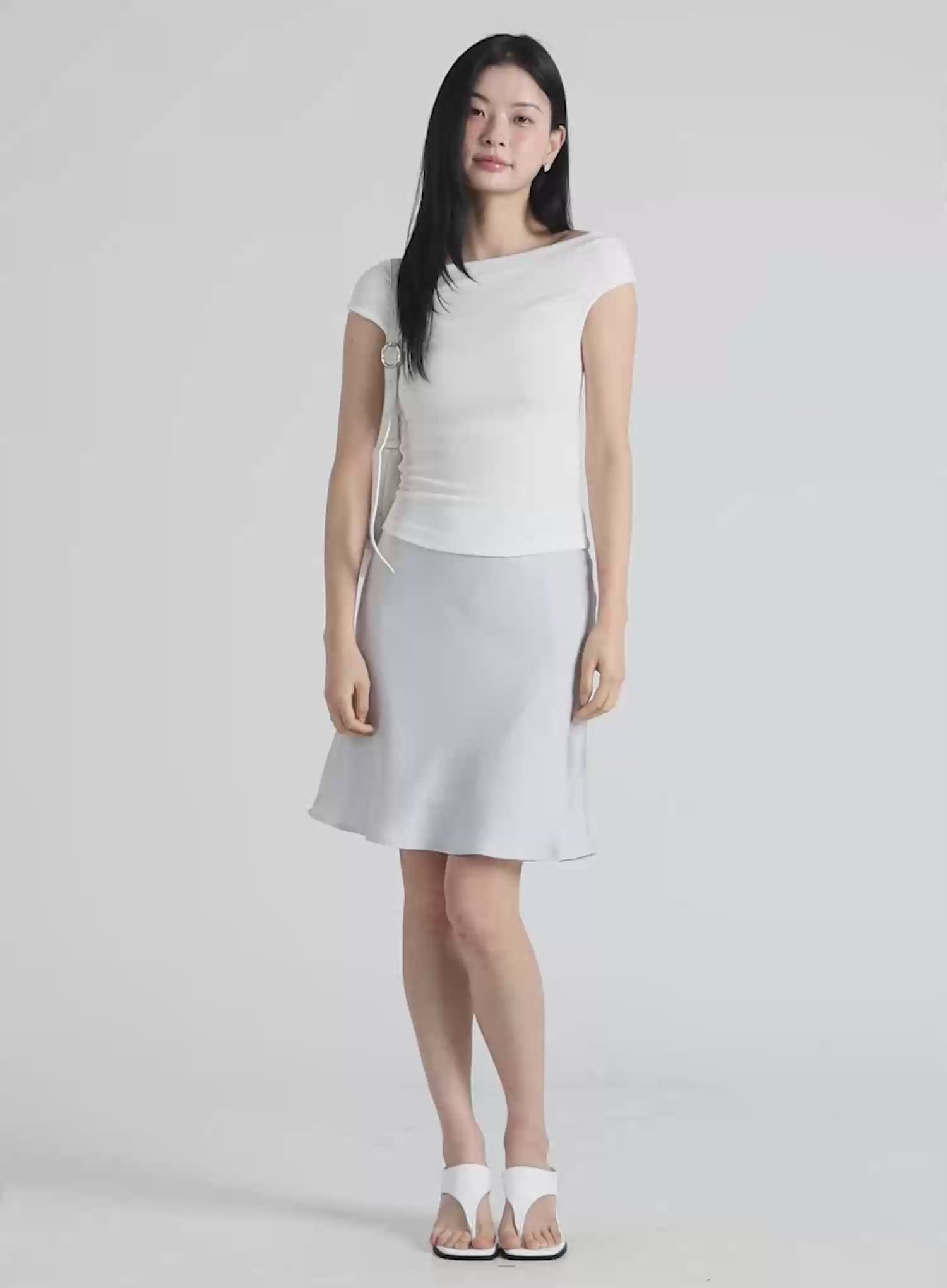 Satin Midi Skirt IU505