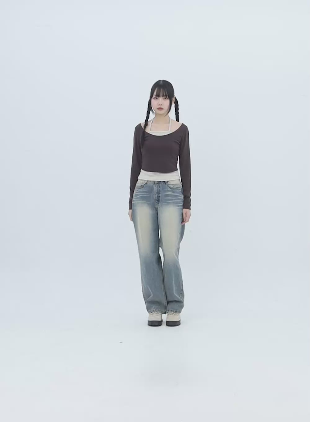 Layered U-Neck Tee IN314