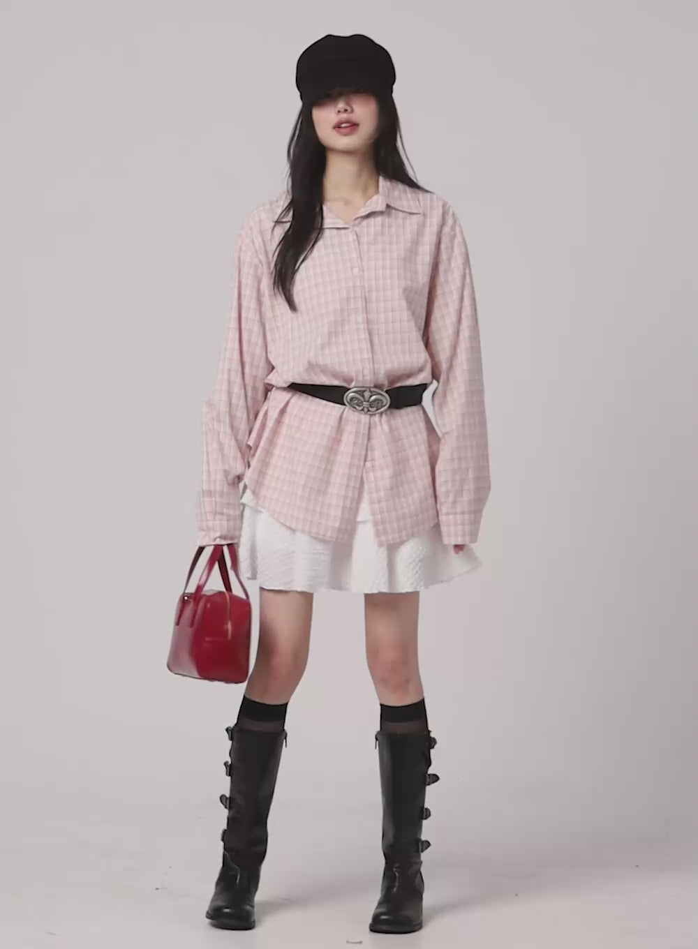 Cotton Ruffle Hem Mini Skirt CM413