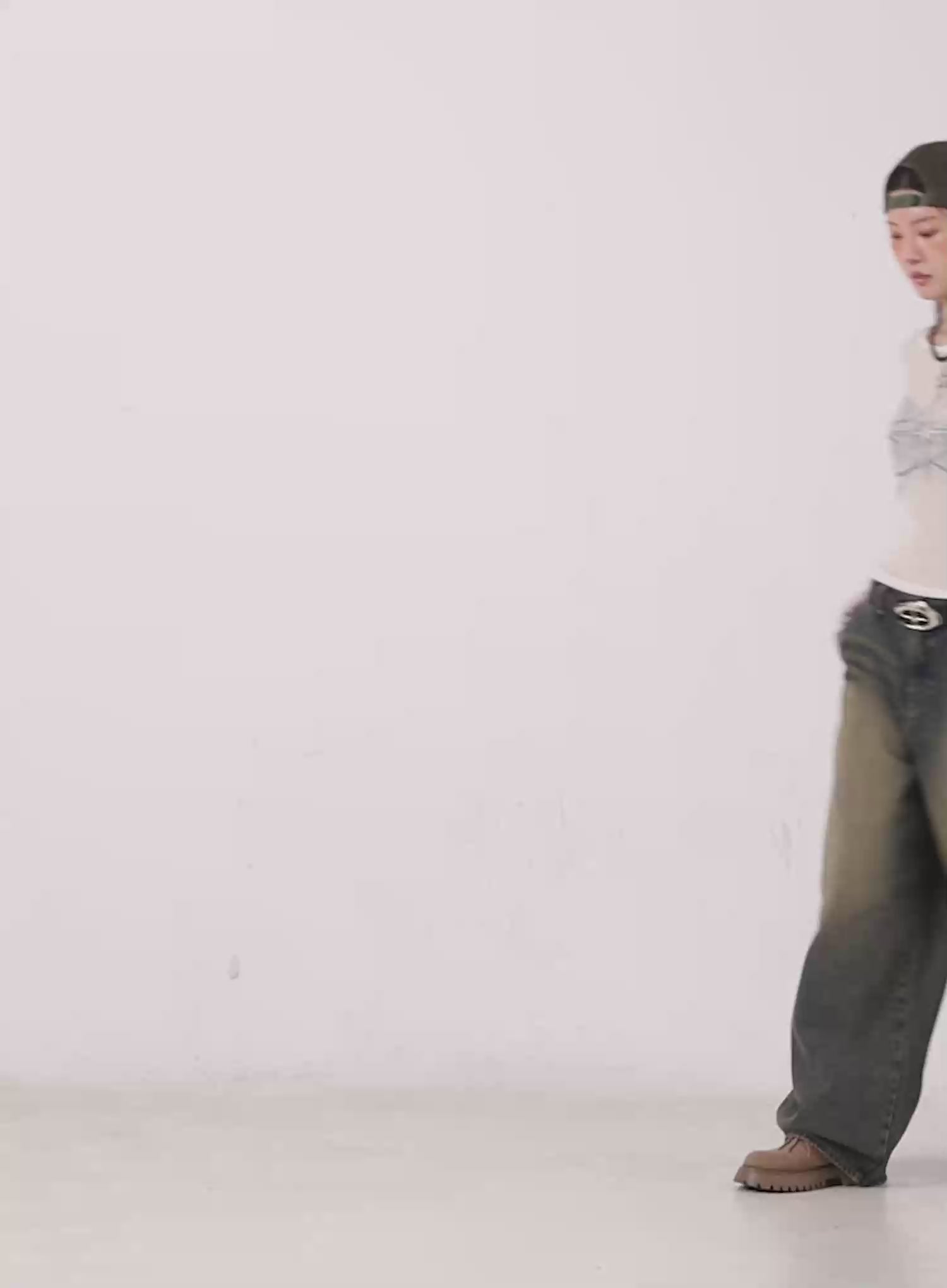 Sheer Star Graphic Long Sleeve Top IS508