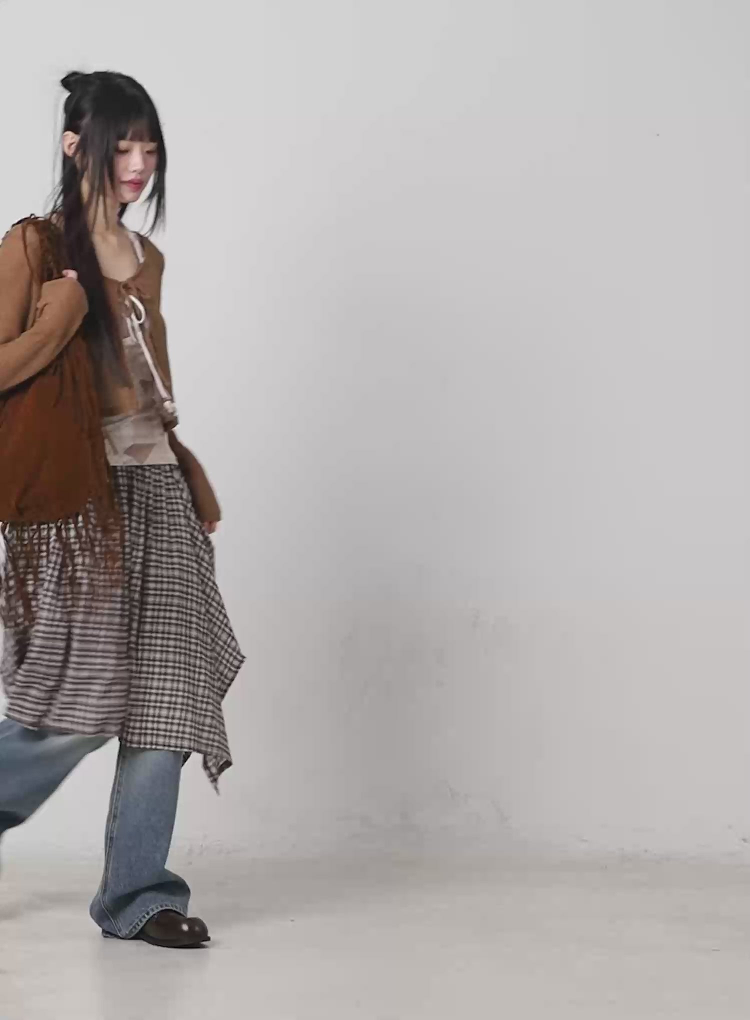 Sarai Gradient Wash Baggy Jeans CM524