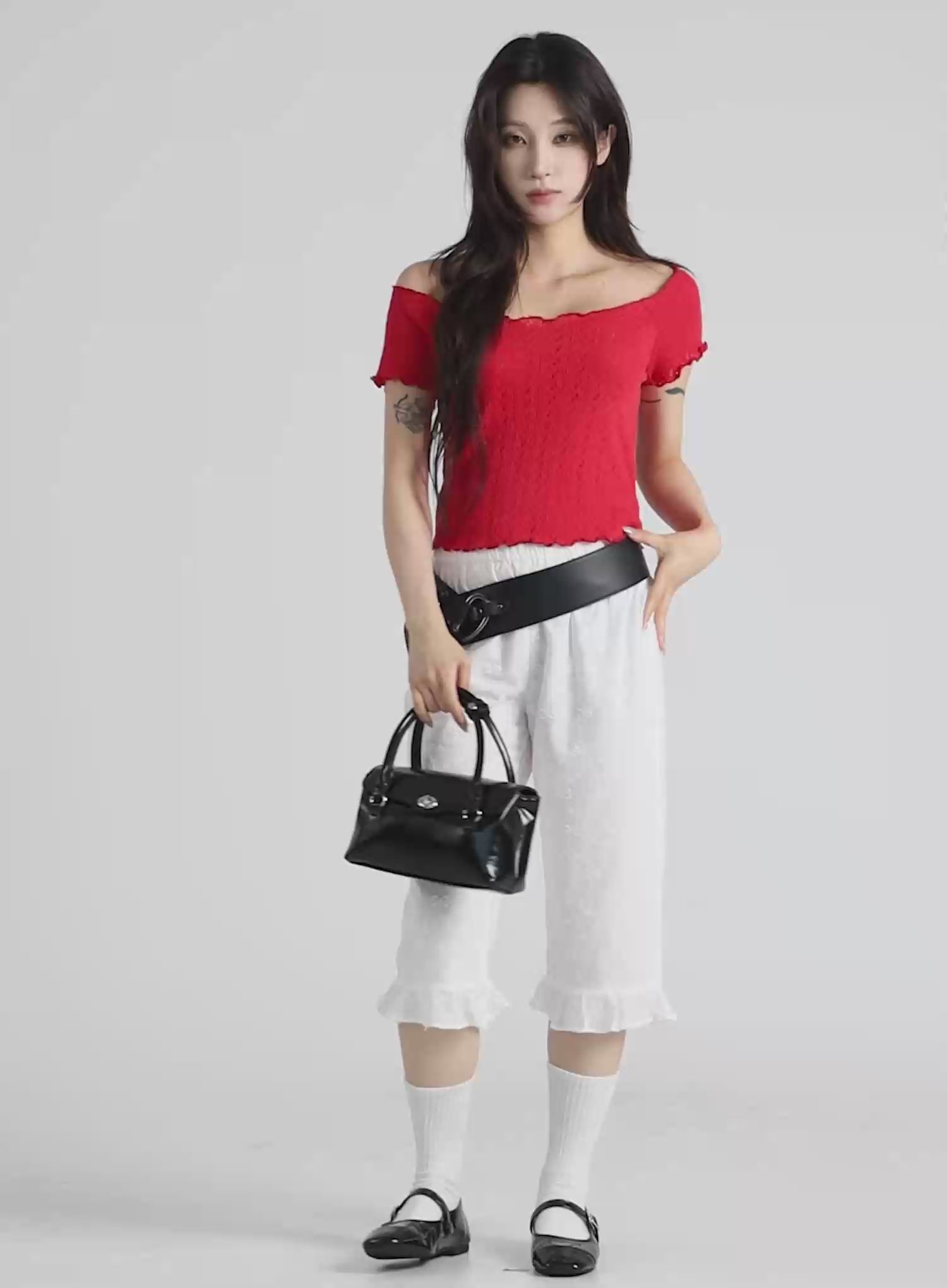 Off-Shoulder Knit Blouse CU510