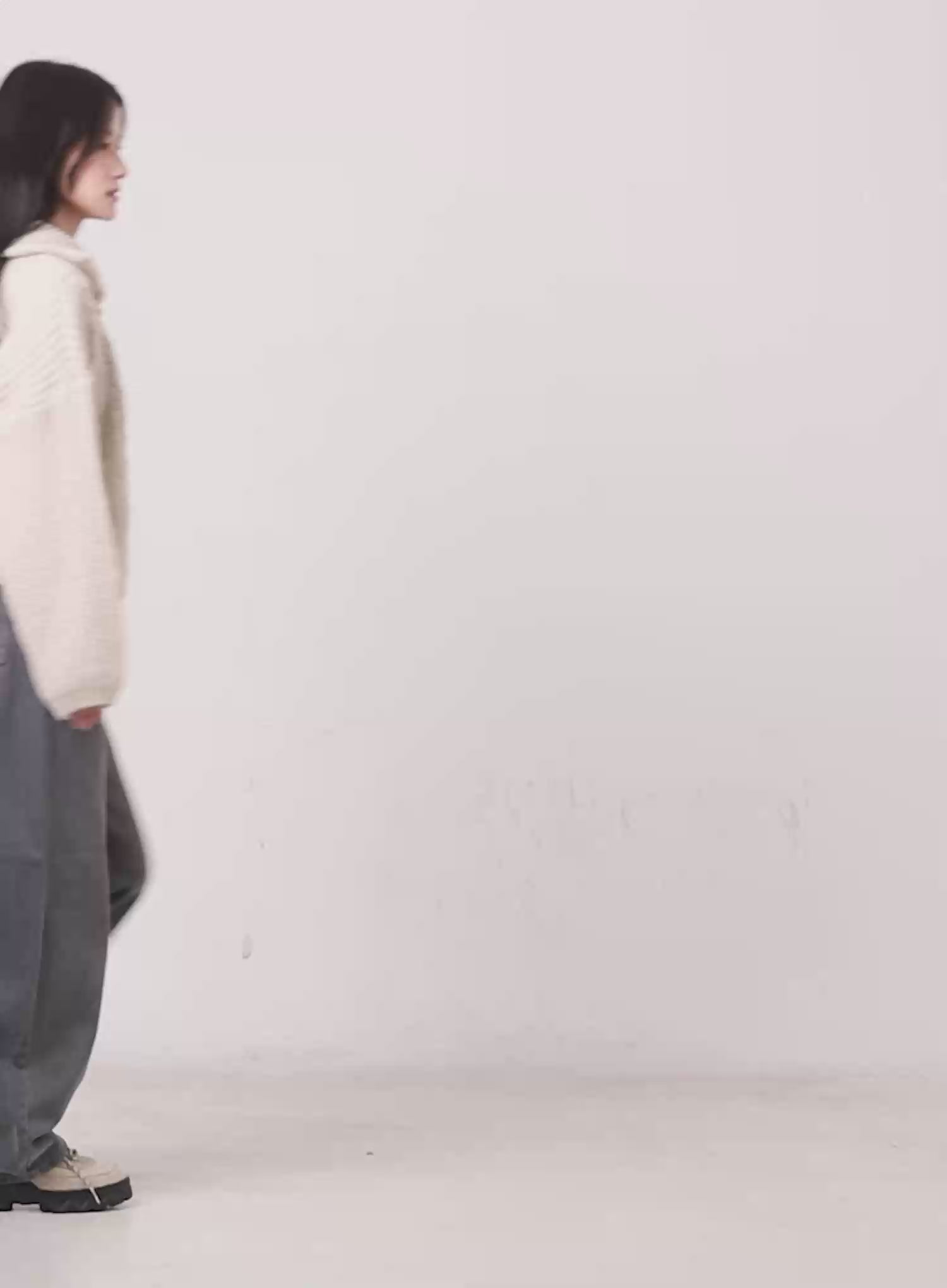 Cable Knit Double-Zip Sweater CG512