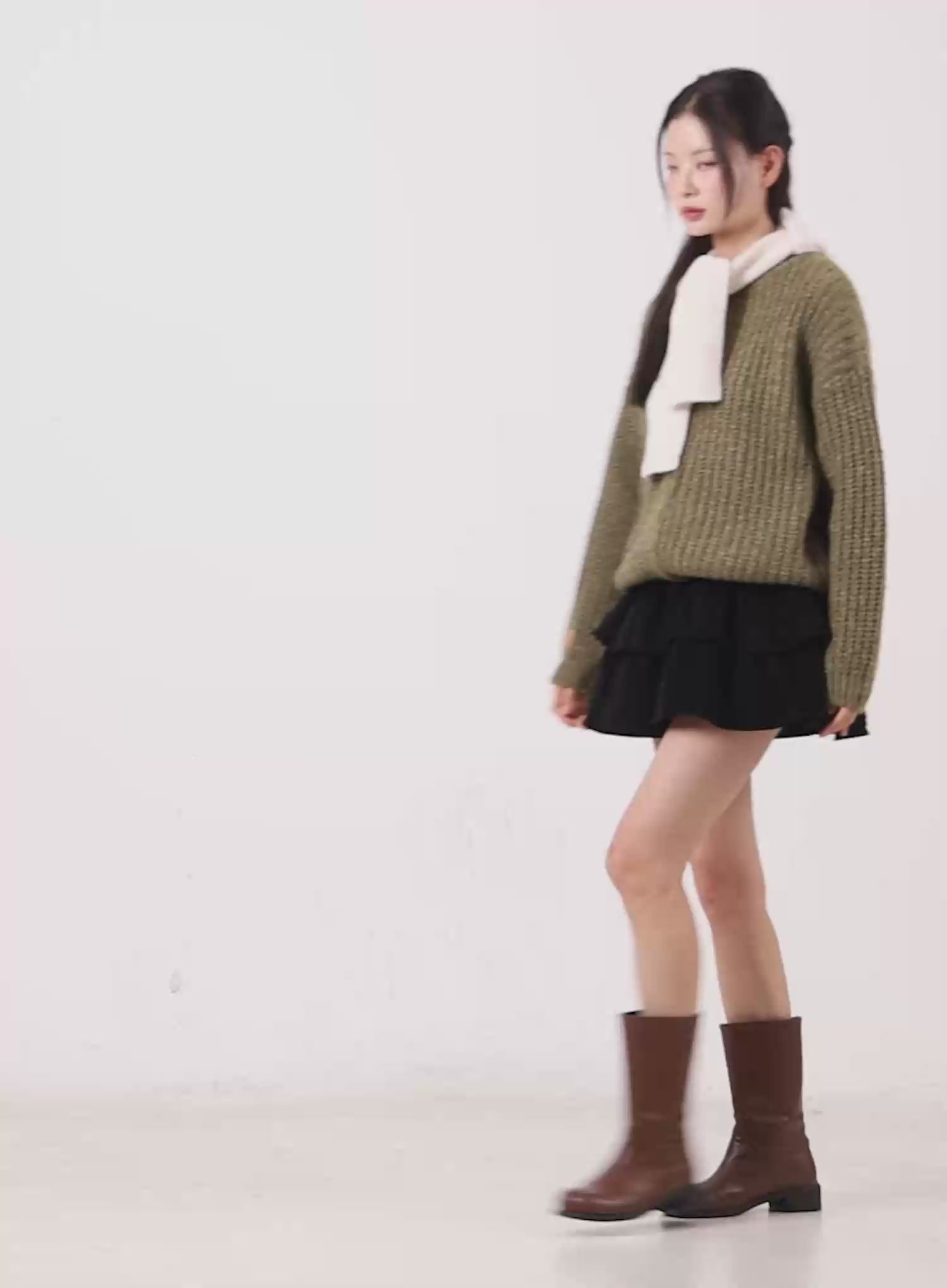 Corduroy Ruffle Mini Skirt CO531