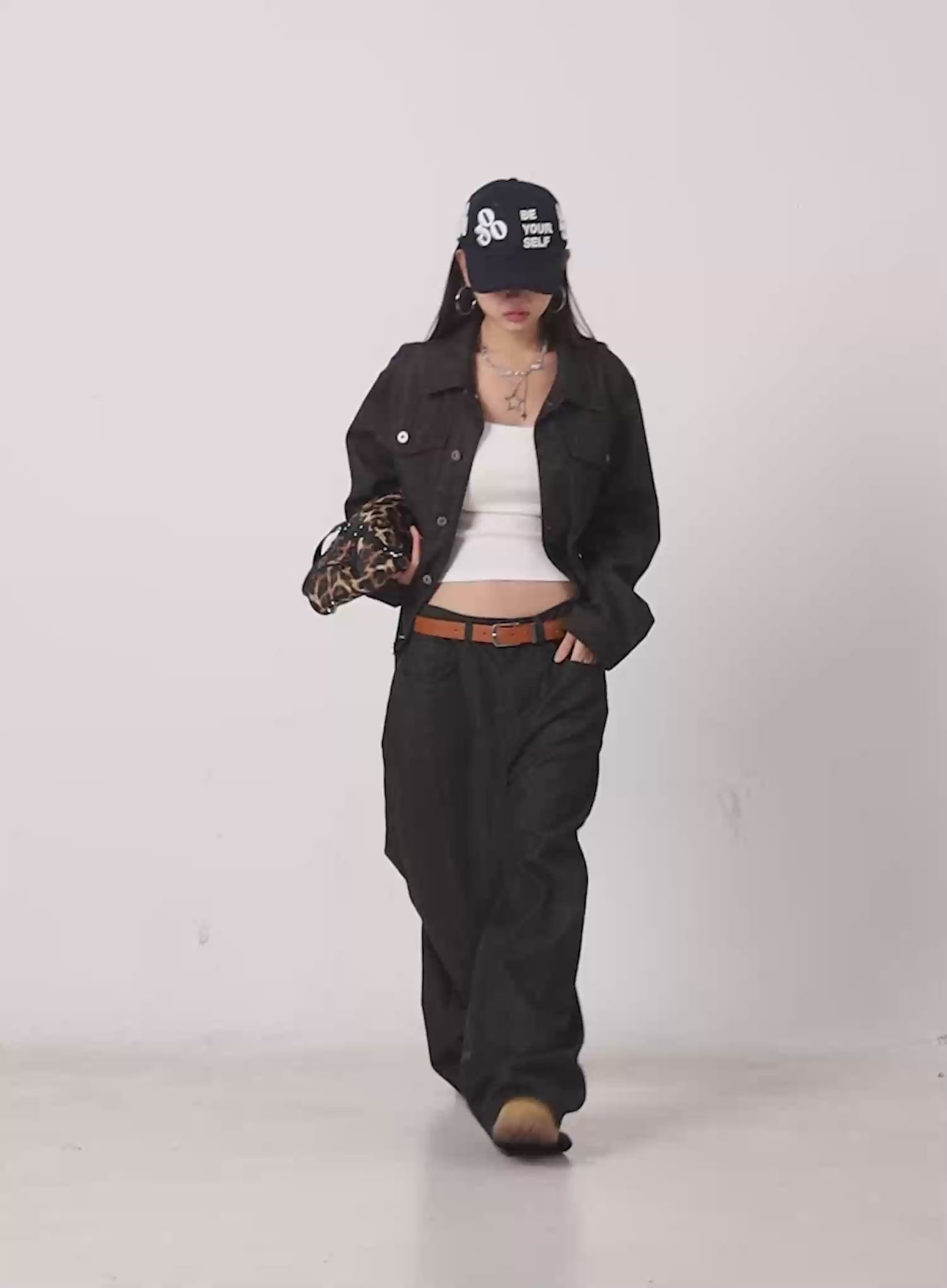 Collared Button-Up Denim Jacket IG527