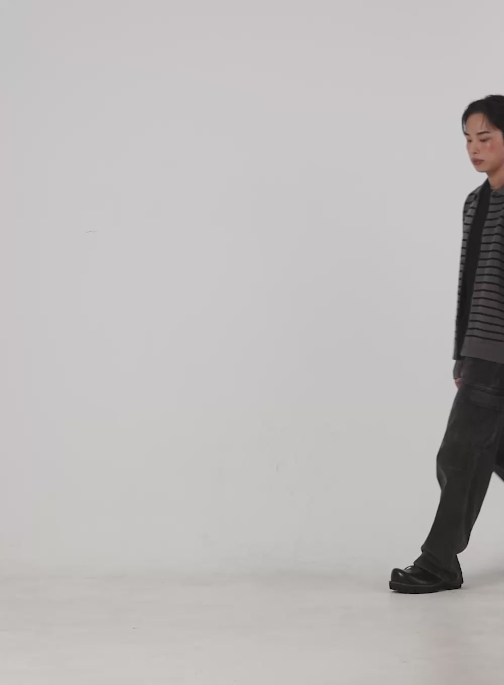 Men's Striped Collared Sweater IN426