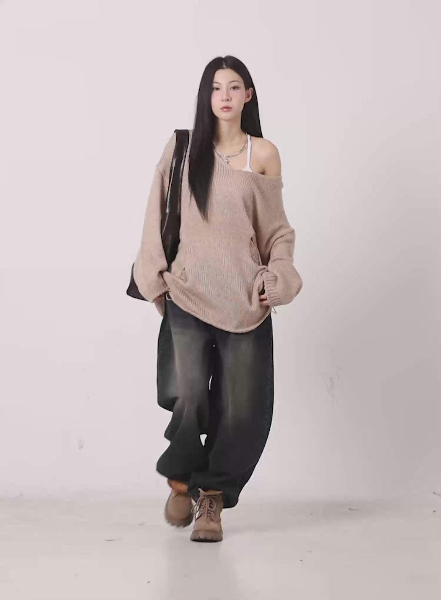 Hyer Washed Wide-Leg Jeans CG522