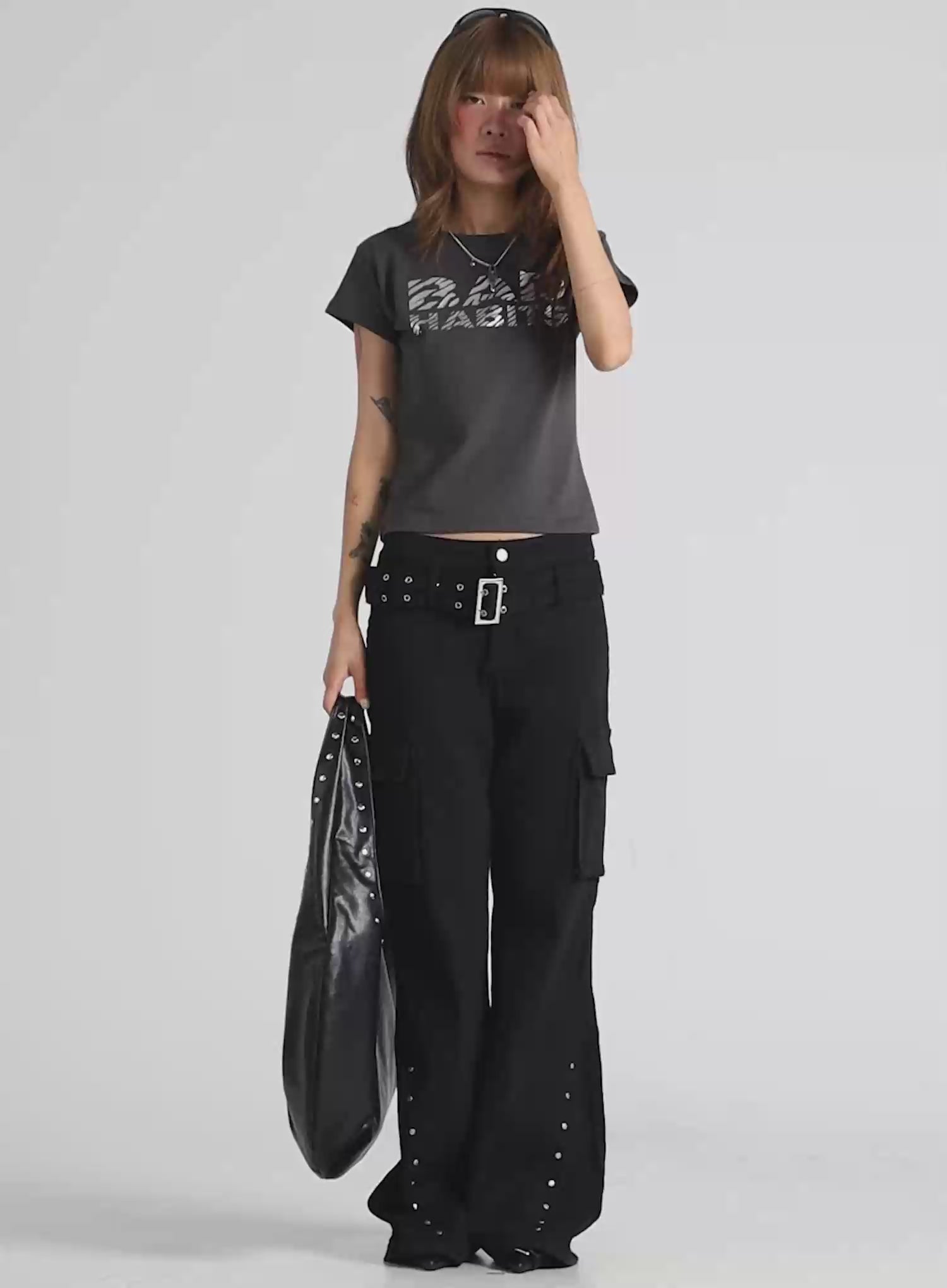 Studded Bootcut Pants CL503