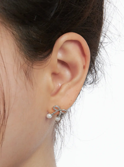Elegant Bow Cubic Earrings IN514