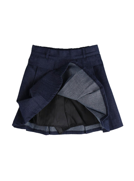 solid-pleated-denim-mini-skirt-im406