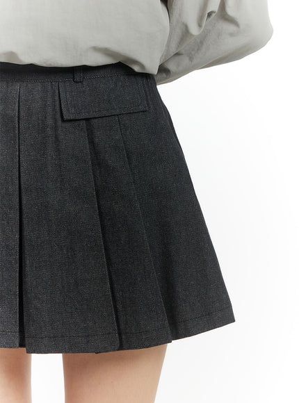 solid-pleated-denim-mini-skirt-im406