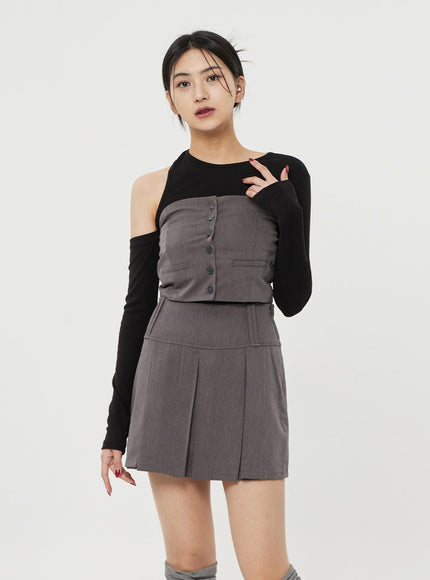 百褶迷你裙 BF314