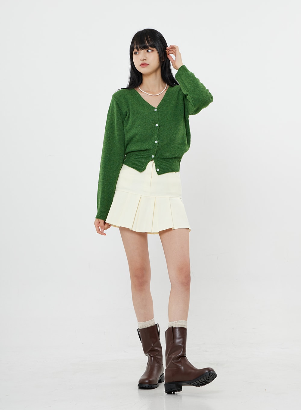 Half Pleated Mini Skirt OS22