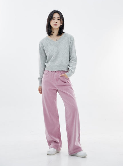 Basic V-Neck Midi Knit OO04