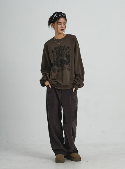 Corduroy Wide Pants CD07