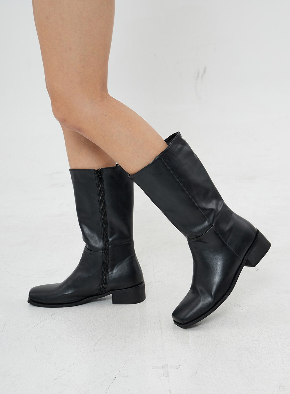 Square Toe MidCalf Boots BO18 Korean Women's Fashion LEWKIN