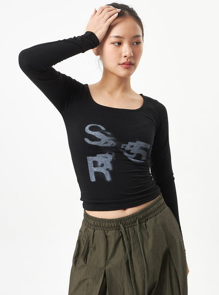 Square Neck Cropped Top CA318