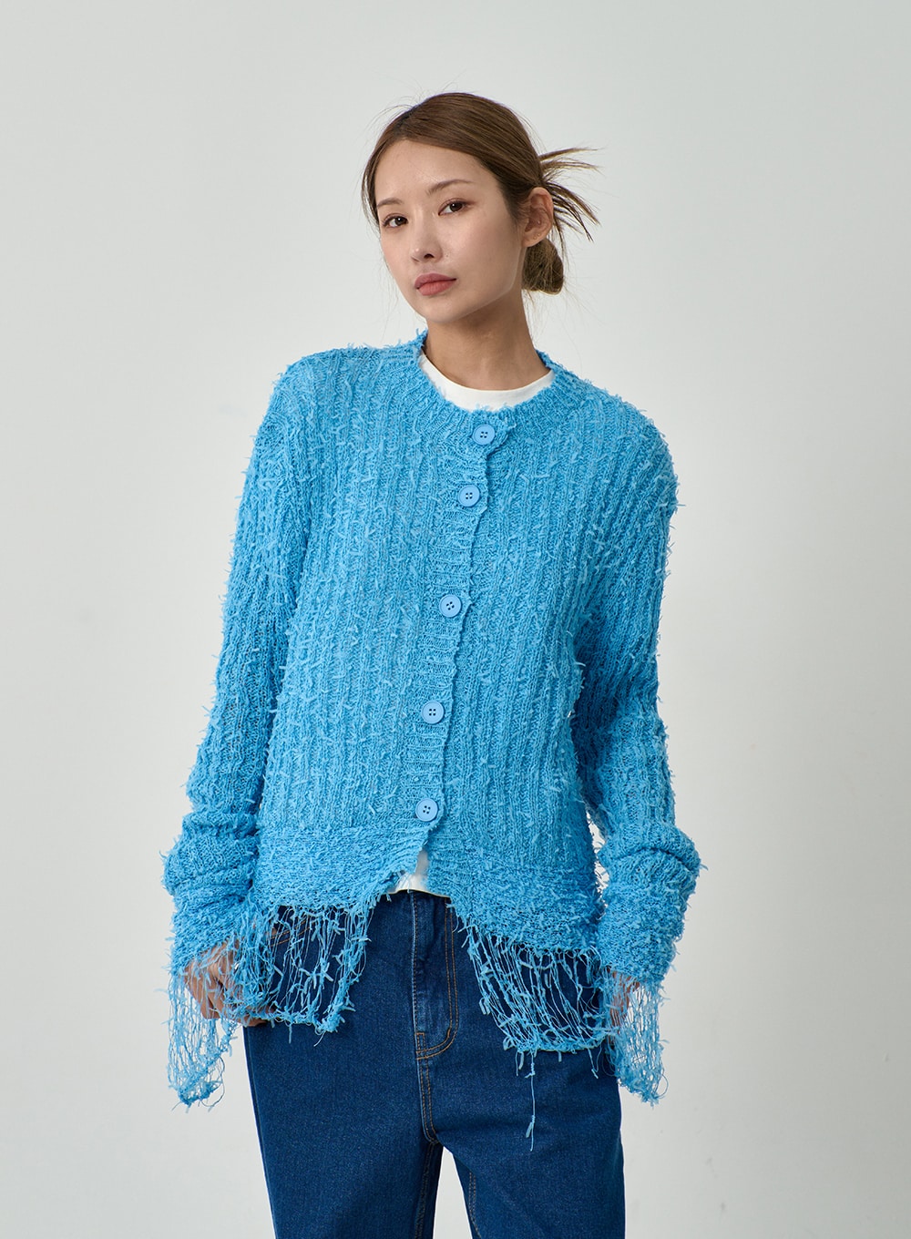 Ripped Button Cardigan CD12