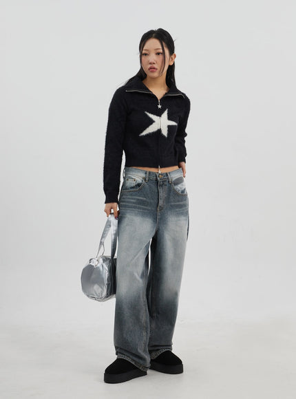 寬鬆低腰牛仔褲男女通用 CJ326