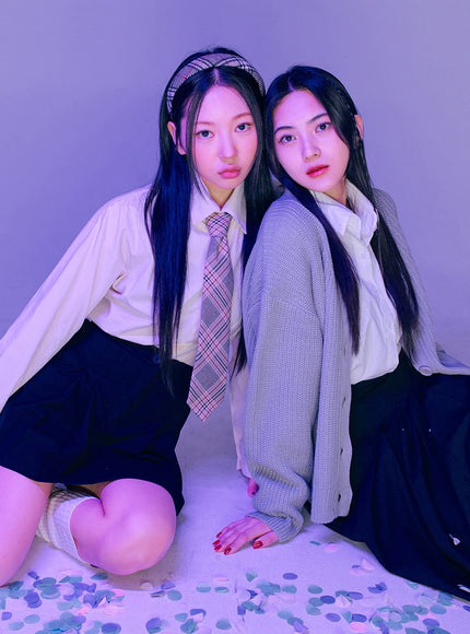 超大針織鈕扣開衫 BJ331