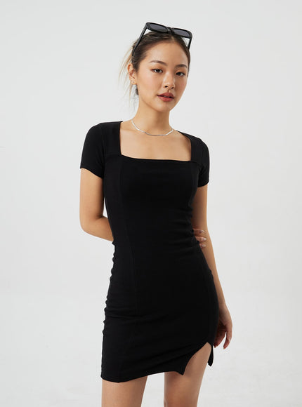 black three quarter sleeve mini dress Tuckernuck | NEW Black Daphne Three-Quarter Length Sleeve Mini Dress Size XXS