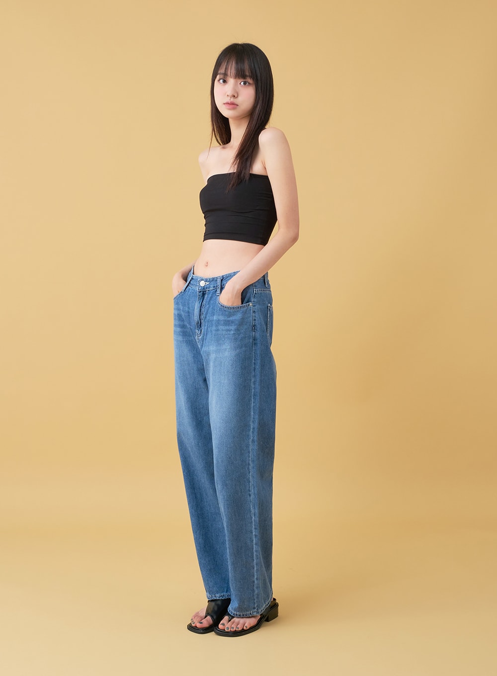 Summer Wide Fit Jeans OU11 - Lewkin