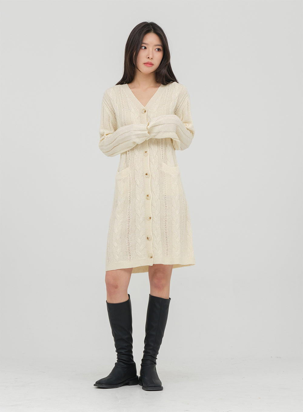 Knitted Knee Length Dress