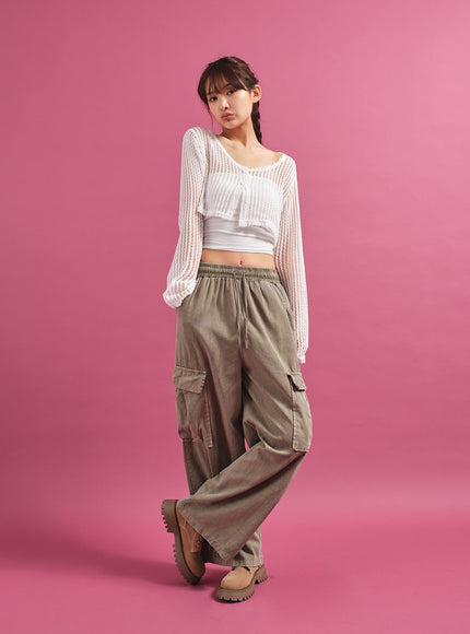 Sheer Mesh Crop Cardigan CY17