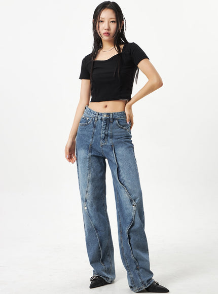 Wrapped Wide Leg Jeans CA320