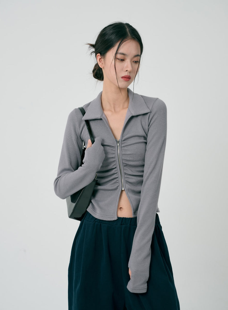 Buckle Zipper Top