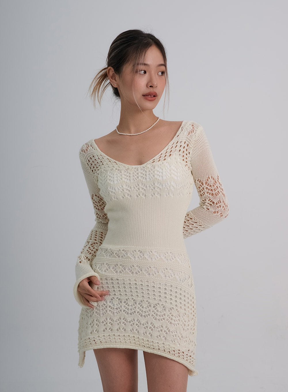 Layered Knit Mini Dress And Thin Straps Mini Dress Set CO19 Layered Knit Mini Dress And Thin Straps Mini Dress Set CO19
