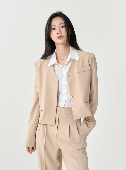 High Waist Pintuck Wide Leg Tailored Pants OS13