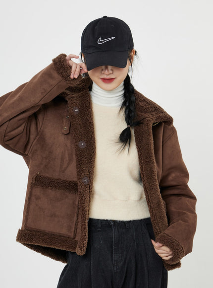 Shearling Button Jacket BN07
