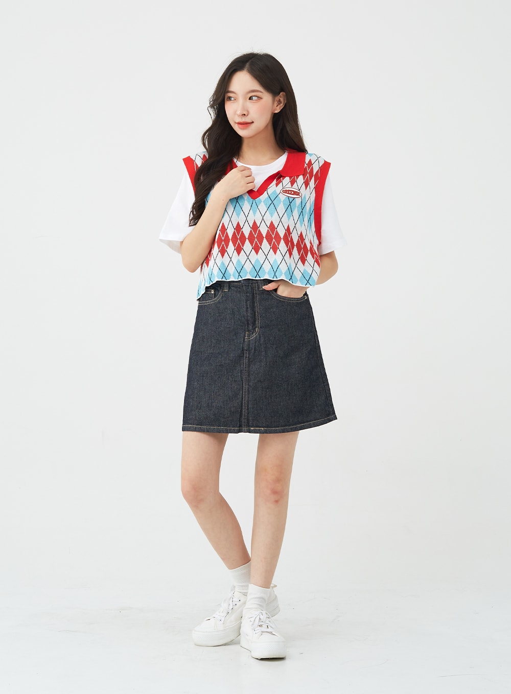 Vintage Color Denim Mini Skirt BG04