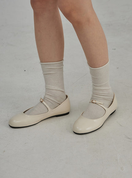 Buckle Round Mary Jane Flats OJ305
