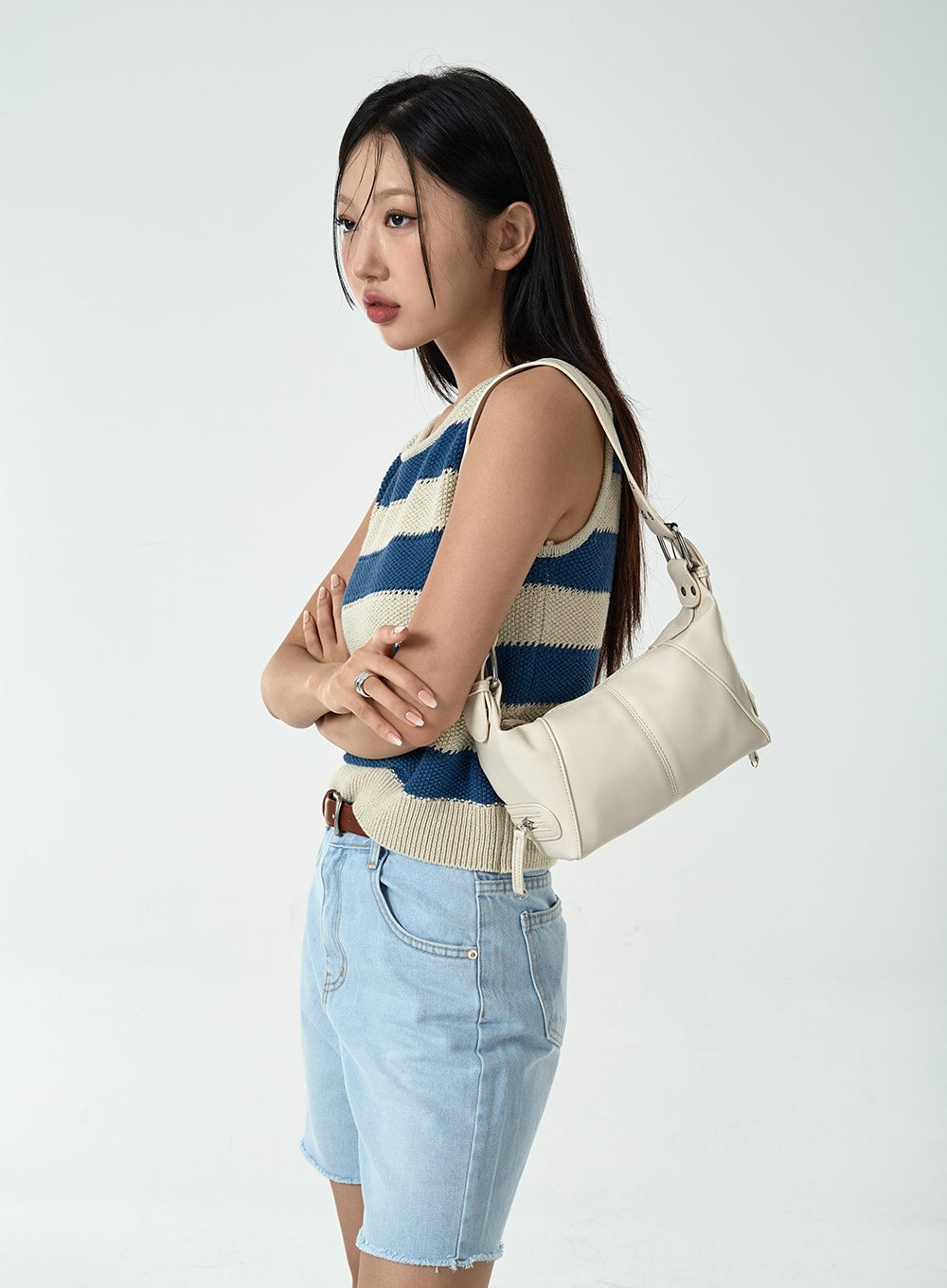 Baguette Mini Leather Blue