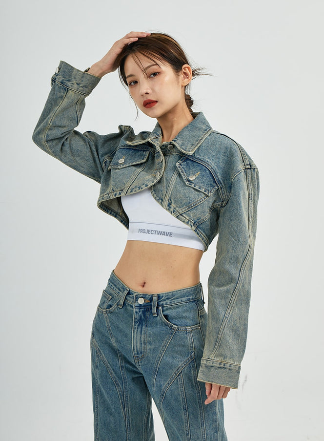 Silvia 水洗牛仔褲夾克 CS27