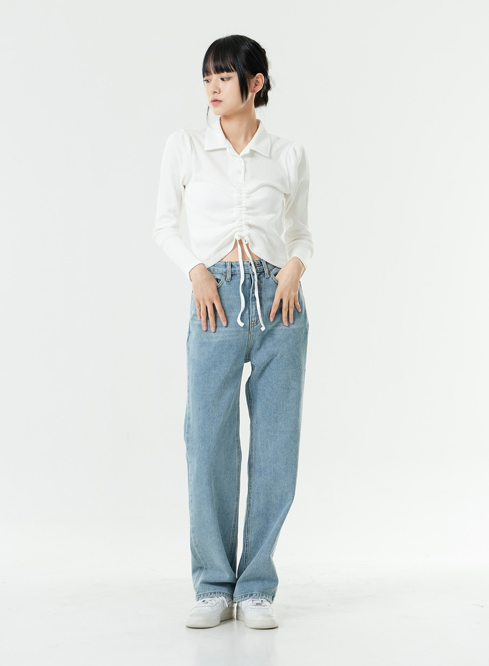 Washed Light Blue Maxi Jeans OS01