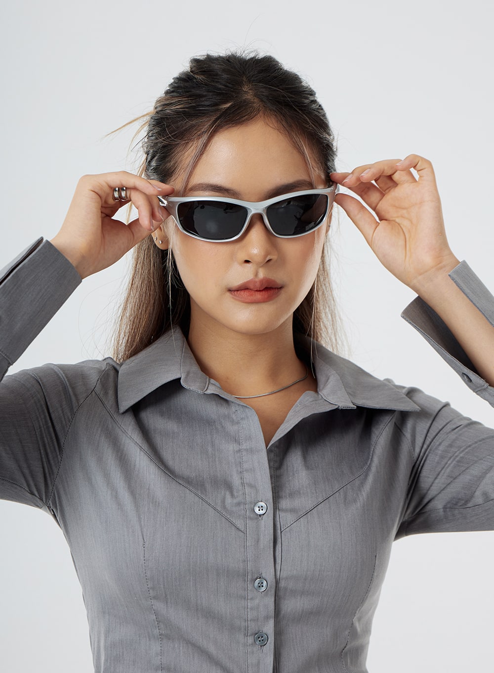 Grey Unique Sunglasses CS02