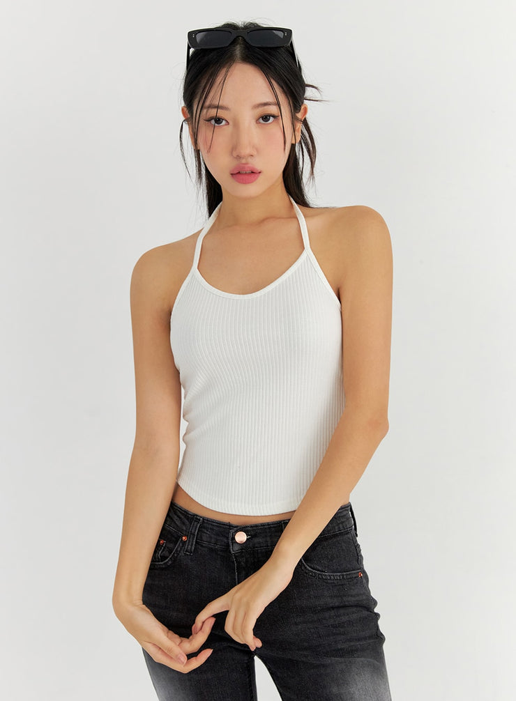 halter-neck-sleeveless-top-co325 / White