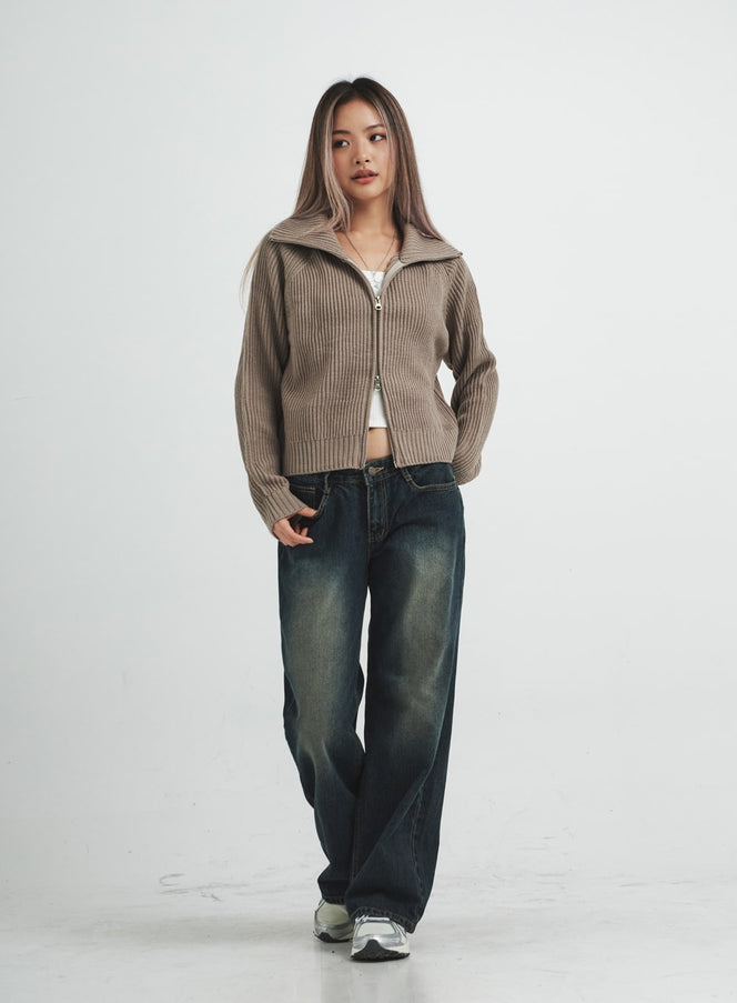 低腰水洗寬幅牛仔褲 CS14