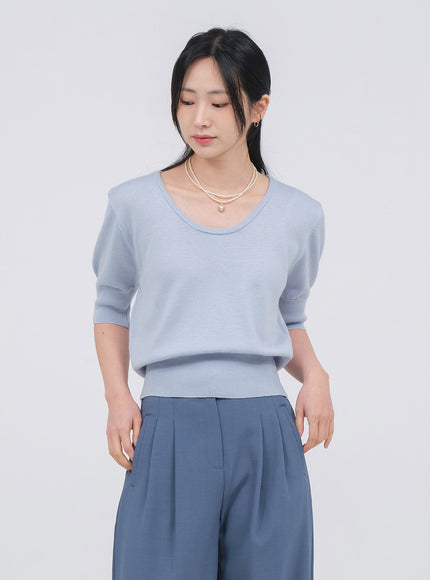 低圓領針織衫 U1502 