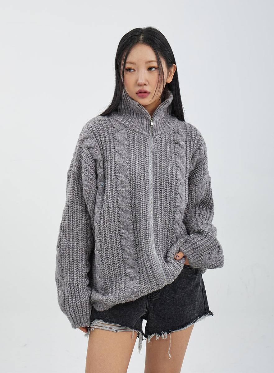 超ポイント祭?期間限定】 トップス Knit Neck Mock Zip-up juemi トップス - bestcheerstone.com