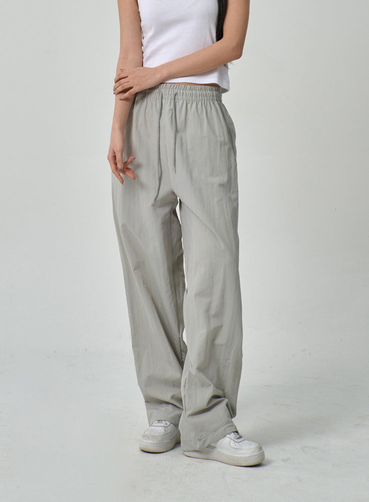 Drawstring Nylon Track Pants IF315