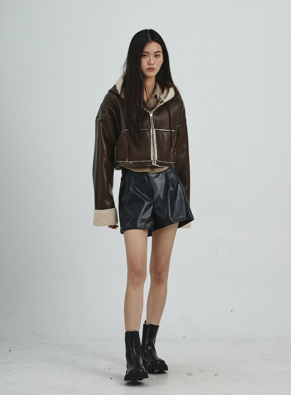 Faux Leather Shorts CD06