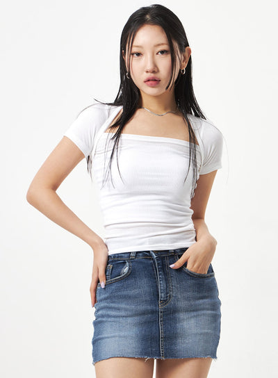 方領針織 T 卹 CA320