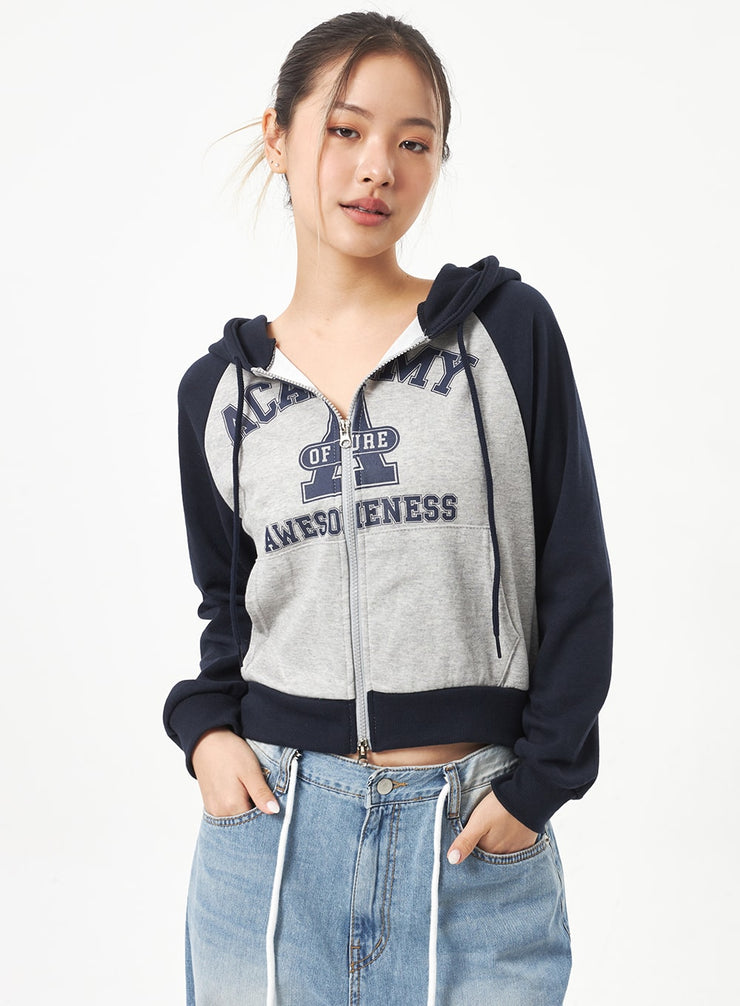 Graphic Zip-Up Hoodie CA318