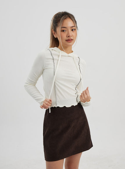 Front Stripe Detail Hoodie Top CJ320